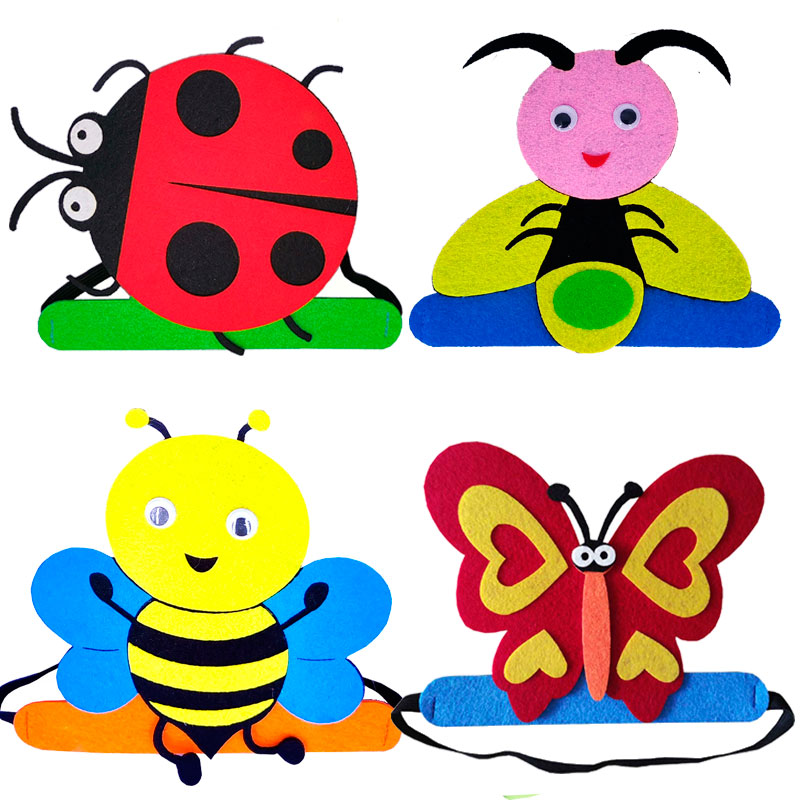 七星瓢虫头饰卡通小动物帽子萤火虫头套蝉知了甲虫幼儿园表演道具