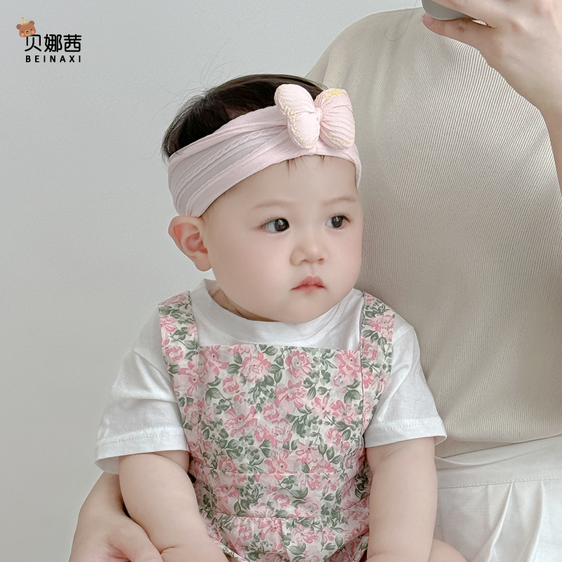 婴儿帽子夏季宝宝护囟门发带薄款婴幼儿胎帽新生儿囟门帽发饰可爱
