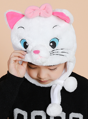 学校幼儿园儿童成人亲子表演动物小猫帽子卡通毛绒头套表演道具