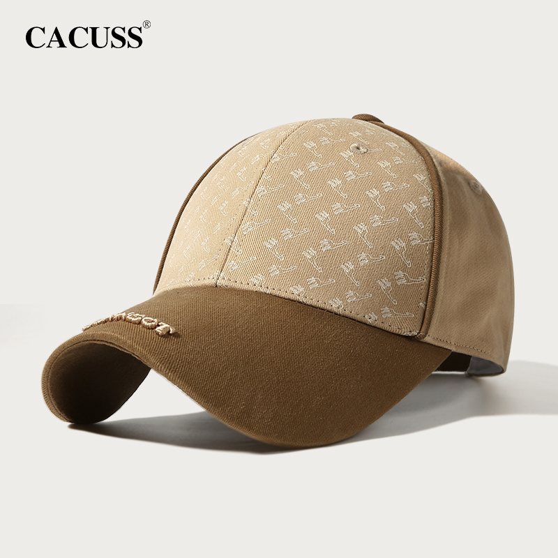 CACUSS棒球帽男士夏季新款印花遮阳百搭透气帽子大头围加大鸭舌帽