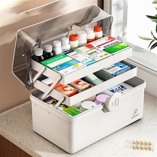 日本精工药箱家庭装大容量医药箱家用药品收纳箱多层特大分类药盒