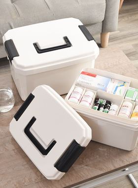 家用医药箱大容量药物收纳盒家庭装药品小型箱子急救医疗箱特大号