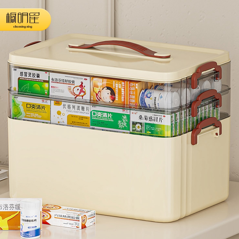 医药箱家庭装特大号家用大容量多层放急救药品分类常备药物收纳盒