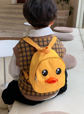 儿童婴幼儿园1-3岁2小书包宝宝男女孩背包迷你小鸭子帆布双肩包包