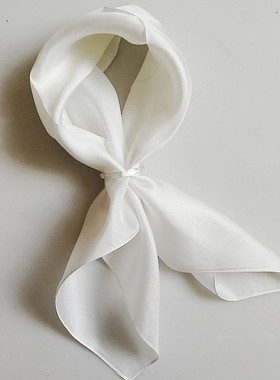 【缤纷丝语】真丝斜纹白色小方巾扎染蜡染丝巾DIY草木染手绘围巾