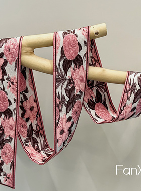 繁星原创新款国风花朵丝巾领巾韩国高级感小长条绑包扎发丝带发带