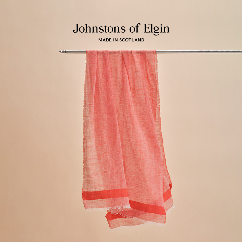 【春夏披肩】Johnstons of Elgin轻薄羊毛混纺披肩多巴胺外搭丝巾