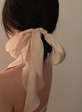 韩式丝巾发带优雅纯色长条扎头发飘带发绳夏天高级感绑发小领巾