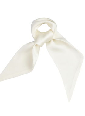 Glee rainbow 经典雅白色mini装饰造型手腕巾绑发缎面小丝巾