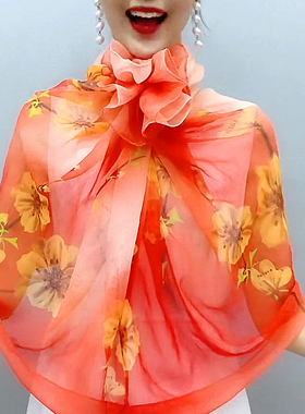 夏季薄款防嗮丝巾纱巾旅游拍照海边外搭披肩围巾女长款百搭沙滩巾