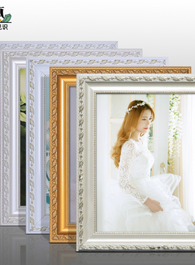 结婚照创意实木相框挂墙20 24 30 36寸婚纱照片框画框拼图框定制
