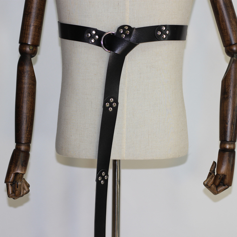 欧洲中世纪复古拼接环形皮带腰带维京战士骑士团佩剑亚马逊爆款。