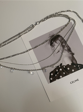 朋克水晶多层细腰链女原创设计欧美钻石酷个性链条腰带装饰连衣裙