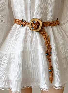 民族风编织腰带女配连衣裙子波西米亚复古装饰腰链个性绳子配饰潮