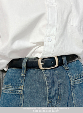 文艺复古多色可选女士皮带韩版新款小腰带简单日常款学生方扣裤带