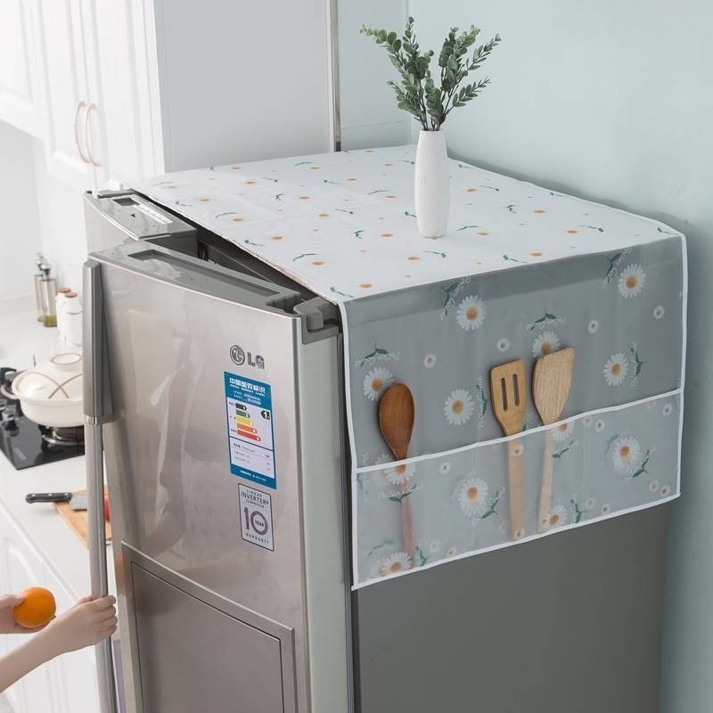 冰箱顶盖布防尘罩滚筒洗衣机罩防灰尘布微波炉单双开门冰箱罩