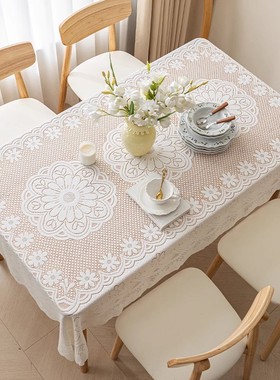 茶几桌布蕾丝餐桌布长方形布艺台布欧式圆家用小清新桌布棉麻盖布