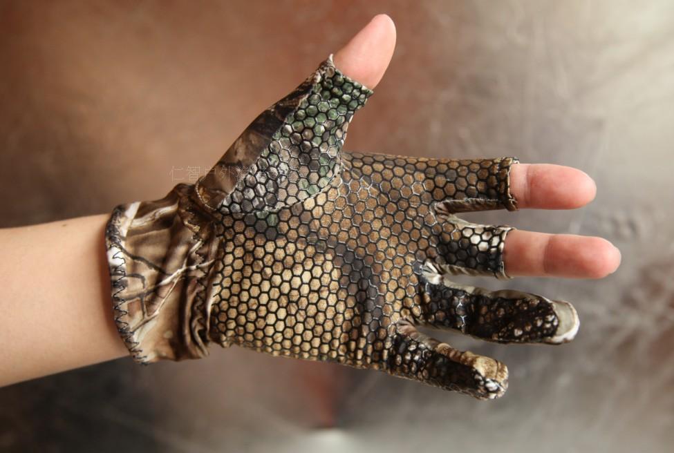 钓鱼手套露三指防滑路亚渔具用品工具户外用品韩国原单迷彩手套