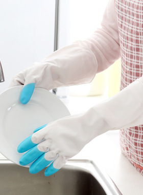 厨房清洁家务乳胶洗碗手套洗衣服橡胶胶皮刷碗手套薄款防水耐用