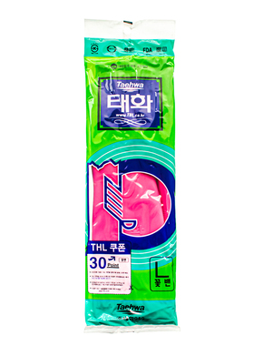 韩国日用品 Taehwa泰华乳胶手套 家务清洁用手套 （L号）