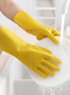家用厨房洗碗家务清洁橡胶乳胶劳保手套女洗衣服刷鞋防水耐用型