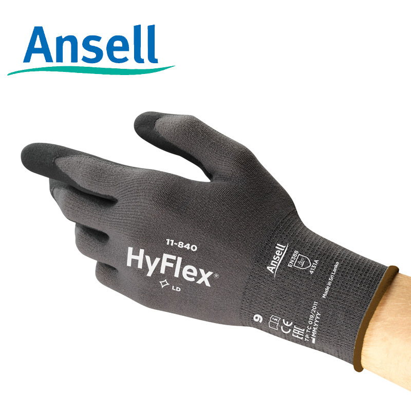 Ansell/安思尔 11-840-8-9 HyFlex 超强耐磨防割手套贴合劳保手套