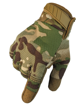 战术手套迷彩全指触屏防滑轻薄透气户外运动骑行登山射击防护
