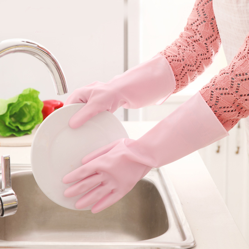 清洁打扫卫生薄款乳胶家用手套厨房胶皮碗洗衣服橡胶防水家务手套
