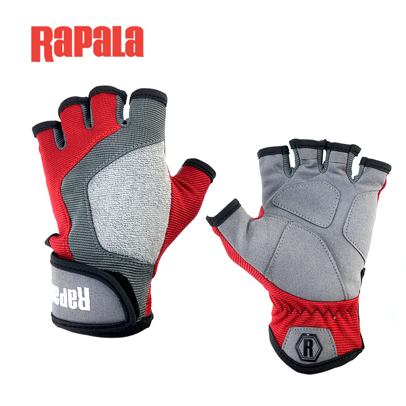 21新款RAPALA乐伯乐路亚专用手套透气防滑半指海钓路亚战术手套
