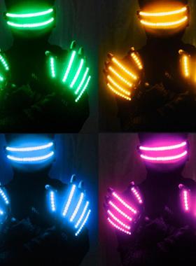 酒吧LED激光手套眼镜表演发光手套道具GOGO演出服气氛互动舞蹈