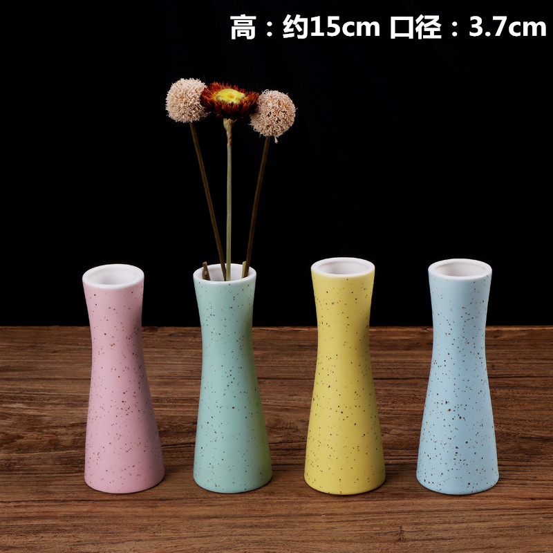 陶瓷小花瓶水栽培满天星马卡龙简约创意小清新落地式组合桌面摆件