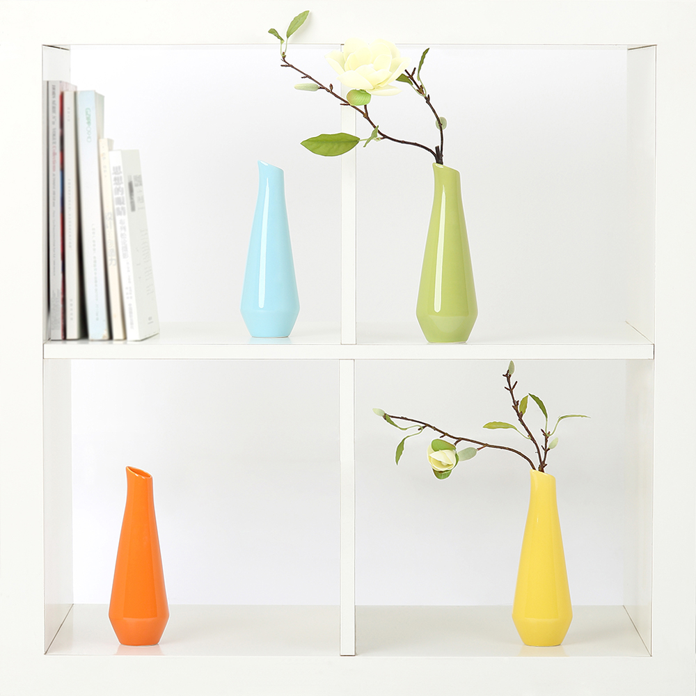 简色系陶瓷花瓶 简约创意摆件客厅 花瓶摆件 客厅 插花 陶瓷花插