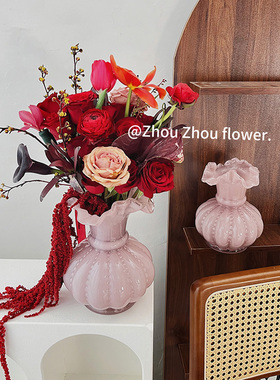 中古芬顿花瓶摆件客厅水养插鲜花餐厅样板间高级感创意简约装饰品