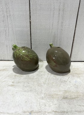 外贸风情 做旧款 水果造型 晕染花色 小孔 家用陶瓷花瓶 摆件