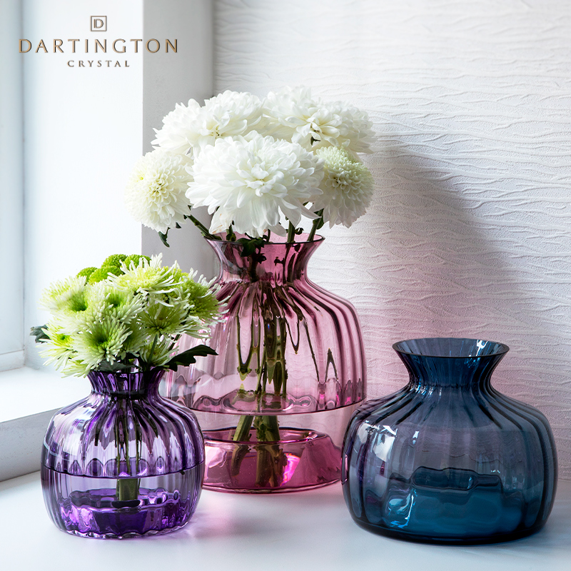 英国DARTINGTON进口家居玻璃透明ins风轻奢水养花器水晶花瓶摆件