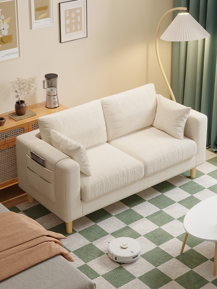 CBD布艺沙发客厅2024单人豆腐块简约现代出租房双人小户型沙发椅