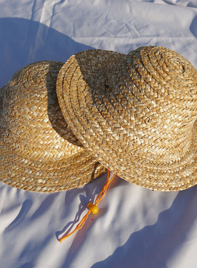 农民工儿童草帽夏季户外遮阳防晒麦秆草帽子男女童沙滩帽学生帽子