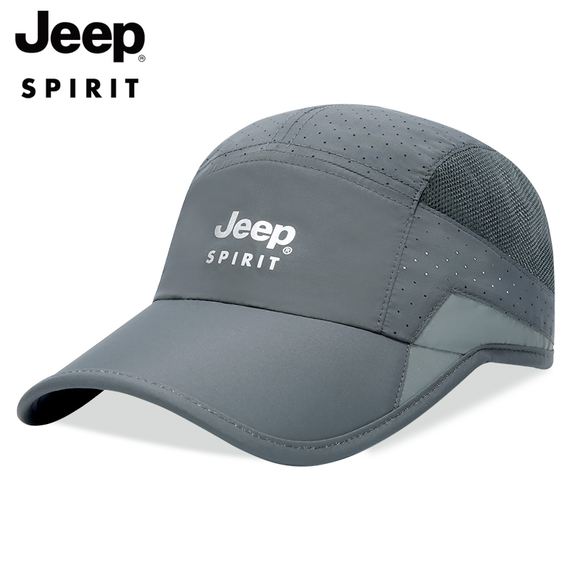 Jeep夏季帽子男女款户外运动鸭舌帽网眼速干运动帽防晒遮阳太阳帽