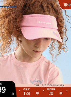 Champion冠军儿童2024夏季新品男女LOGO标遮阳户外运动空顶帽子
