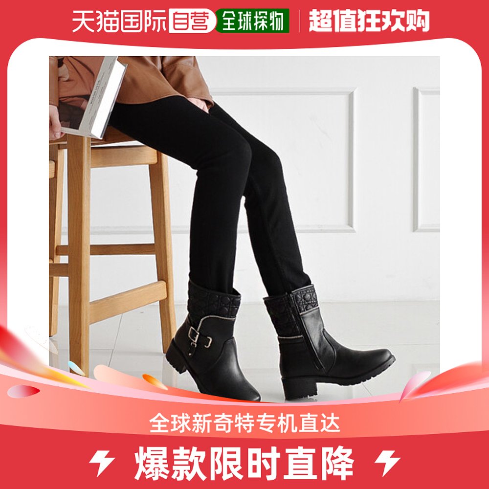 韩国直邮[OLIY] WENDY 扣环 中款 靴子 4.5cm