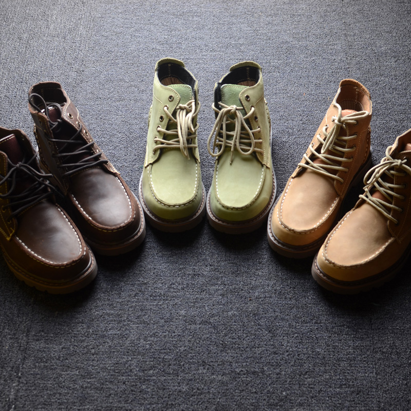 原创日系冬季新款男鞋 复古个性英伦风潮流百搭马丁靴工装靴靴子
