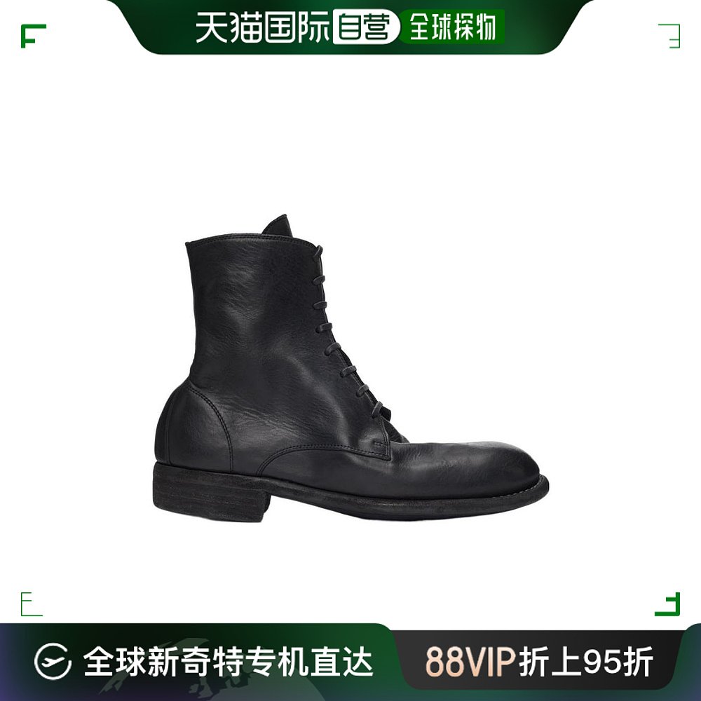 香港直邮潮奢 Guidi 鬼帝 男士黑色系带靴子