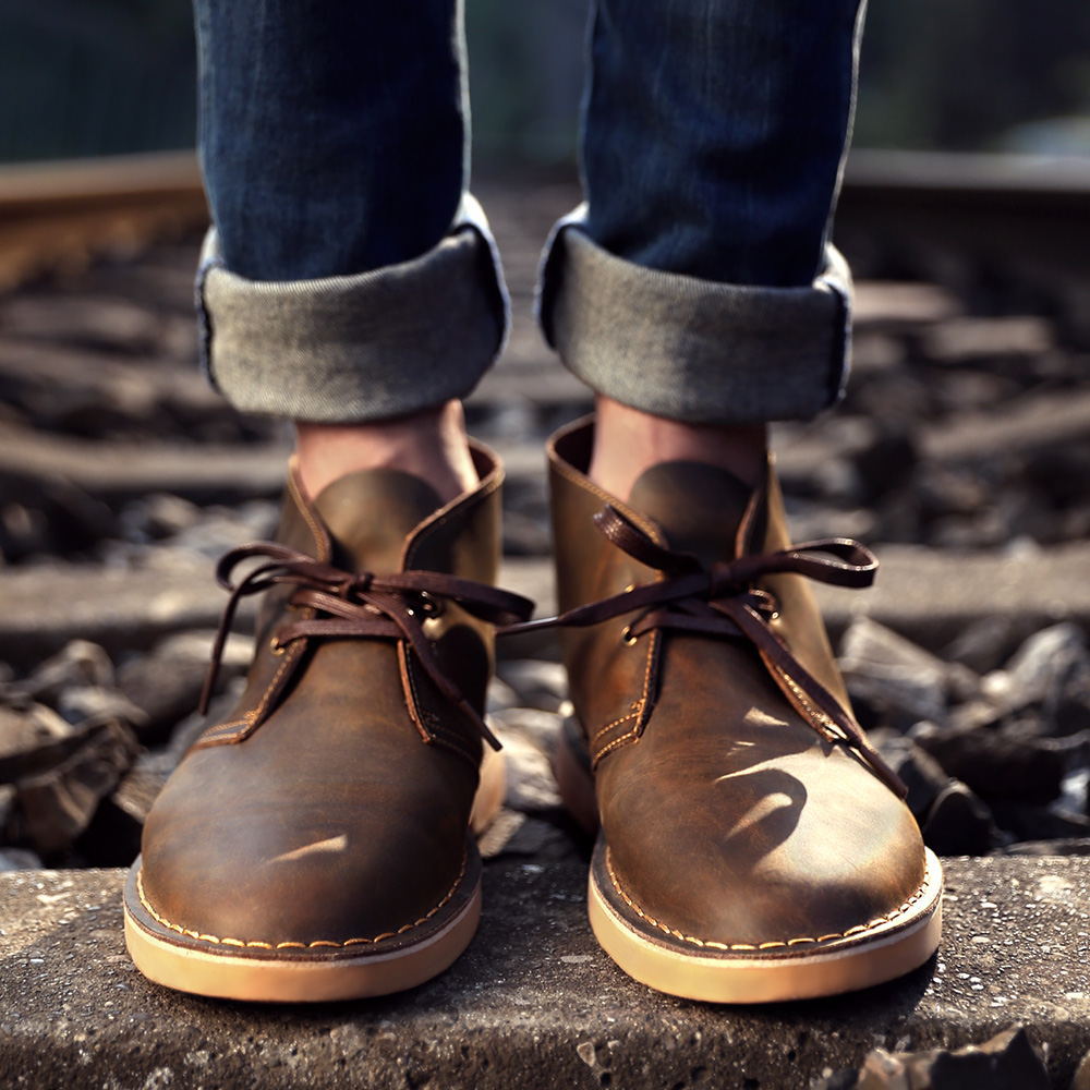 马丁靴男冬季复古工装靴户外低帮美式大头中帮牛皮鞋沙漠靴短靴子