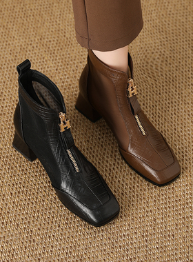 凉靴子真皮镂空网纱包头凉鞋春夏包跟罗马妈妈鞋舒适中跟1730-2