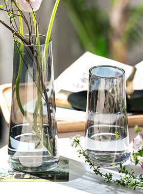 北欧ins风简约幻彩玻璃花瓶水培鲜花插花小花瓶客厅水养创意摆件