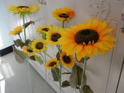 仿真黄色向日葵花单支 室内客厅商场落地摆放装饰花太阳花假花