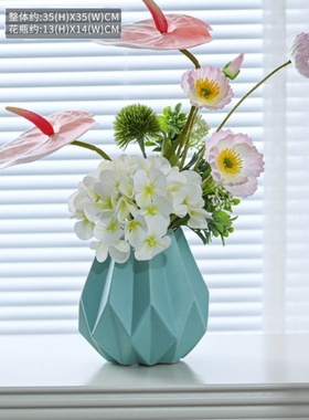 北欧室内客厅仿真假花摆设玫瑰摆件餐桌样板间装饰塑料干花绢花