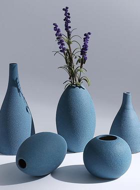 创意北欧陶瓷花瓶摆件家居装饰品客厅桌面摆件欧式干花花器