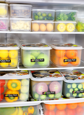 日本进口冰箱保鲜盒大容量整理盒食品级可沥水收纳盒冰箱收纳神器