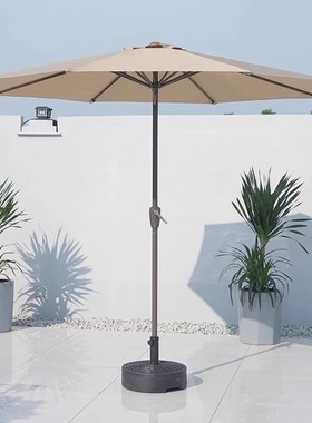 白色户外遮阳伞庭院伞别墅花园组合休闲罗马伞小型中柱伞桌椅阳台